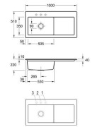Keramikinė plautuvė Villeroy&Boch Subway 60 XL, kairė