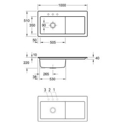 Keramikinė plautuvė Villeroy&Boch Subway 60 XL, kairė