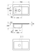 Keramikinė plautuvė Villeroy&Boch Subway 45, smėlio