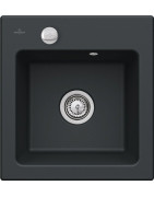 Keramikinė plautuvė Villeroy&Boch Subway 45XS, juoda, 2 skylės