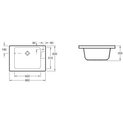 Keramikinė plautuvė skalbimui Villeroy&Boch O.Novo, balta