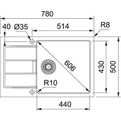 Tectonite plautuvė Franke Sirius SID 611-78/50, titano spalvos