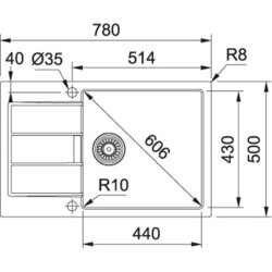 Tectonite plautuvė Franke Sirius SID 611-78/50 + maišytuvas