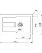 Tectonite plautuvė Franke Sirius SID 611-100, juodos spalvos