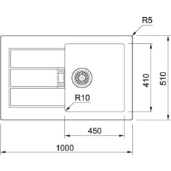 Tectonite plautuvė Franke Sirius SID 611-100, juodos spalvos