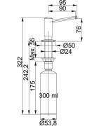 Dozatorius Franke Novita, integruojamas, 300ml