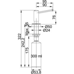 Dozatorius Franke Novita, integruojamas, 300ml