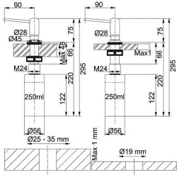 Dozatorius Franke Novita, integruojamas, 250ml