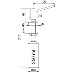 Dozatorius Franke Novita, su nerūdijančio plieno korpusu
