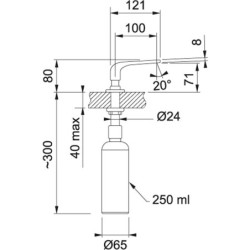 Dozatorius Franke Sinos, nerūdijančio plieno spalvos, 250ml