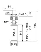 Dozatorius Franke Sirius, chromo spalvos, 350ml