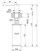 Dozatorius Franke Sirius, chromo/juodos spalvos, 350ml