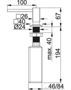 Dozatorius Franke Centinox, su nerūdijančio plieno korpusu