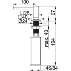 Dozatorius Franke Centinox, su nerūdijančio plieno korpusu