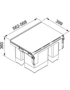 Šiukšliadėžė Franke Sorter Garbo 60-3, 1x8l + 1x12l + 1x18l