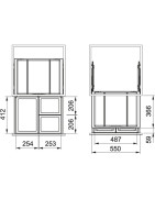 Šiukšliadėžė Franke FX 60, 1x26l + 2x11l