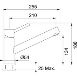 Plautuvės maišytuvas Franke Taros, nerūdijančio plieno korpusas