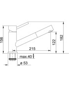 Plautuvės maišytuvas Franke Taros, nerūdijančio plieno korpusas