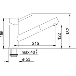Plautuvės maišytuvas Franke Taros, nerūdijančio plieno korpusas