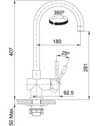 Plautuvės maišytuvas Franke Leda, nerūdijančio plieno korpusas
