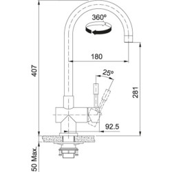 Plautuvės maišytuvas Franke Leda, nerūdijančio plieno korpusas