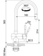 Plautuvės maišytuvas Franke Leda, nerūdijančio plieno korpusas