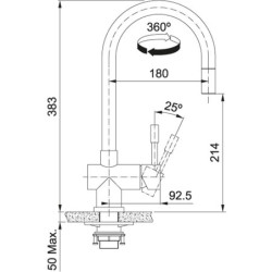Plautuvės maišytuvas Franke Leda, nerūdijančio plieno korpusas