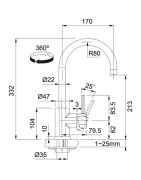Plautuvės maišytuvas Franke BAT650, chromo spalvos