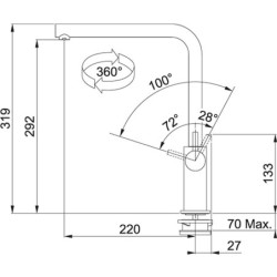 Plautuvės maišytuvas Franke Argos, chromo spalvos