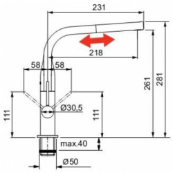 Plautuvės maišytuvas Franke Sinos, su ištraukiama žarna