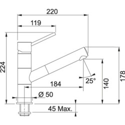 Plautuvės maišytuvas Franke Rotondo, su ištraukiama žarna