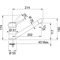 Plautuvės maišytuvas Franke Sinta, įvairių spalvų