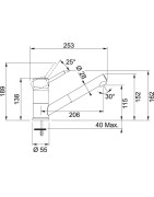 Plautuvės maišytuvas Franke Sinta, su ištraukiama žarna
