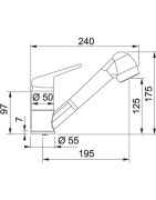 Plautuvės maišytuvas Franke Novara Plus, su ištraukiama žarna