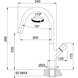 Plautuvės maišytuvas Franke Fluence, chromo spalvos