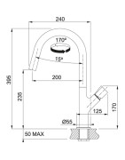 Plautuvės maišytuvas Franke Fluence, su ištraukiama žarna
