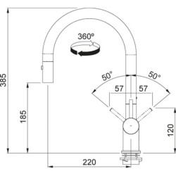 Plautuvės maišytuvas Franke Active Neo, su ištraukiama žarna
