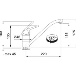 Plautuvės maišytuvas Franke Novara Eco, chromo spalvos