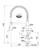 Plautuvės maišytuvas Franke Flexus Semi-Pro S-Jet, chromuotas