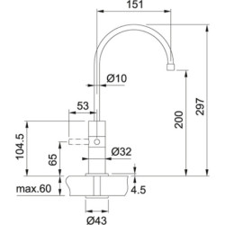 Plautuvės maišytuvas Franke Wellfresh 150, filtruotam vandeniui