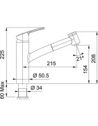 Plautuvės maišytuvas Franke Smart, su ištraukiama žarna