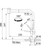 Plautuvės maišytuvas Franke Atlas Neo, su ištraukiama žarna