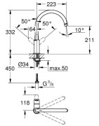 Plautuvės maišytuvas Grohe BauEdge, chromas