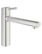 Plautuvės maišytuvas Grohe Concetto, plienas, ištraukiama žarna