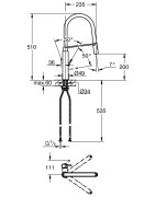 Plautuvės maišytuvas Grohe Concetto, chromas, ištraukiama žarna