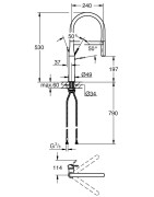 Plautuvės maišytuvas Grohe Essence, su ištraukiama žarna