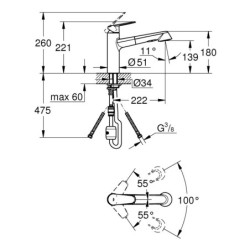 Plautuvės maišytuvas Grohe Eurodisc Cosmopolitan