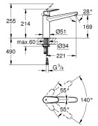 Plautuvės maišytuvas Grohe Eurodisc Cosmopolitan, chromas