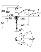 Plautuvės maišytuvas Grohe Eurosmart Cosmopolitan, chromas