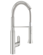Plautuvės maišytuvas Grohe K7, ištraukiama žarna, plienas